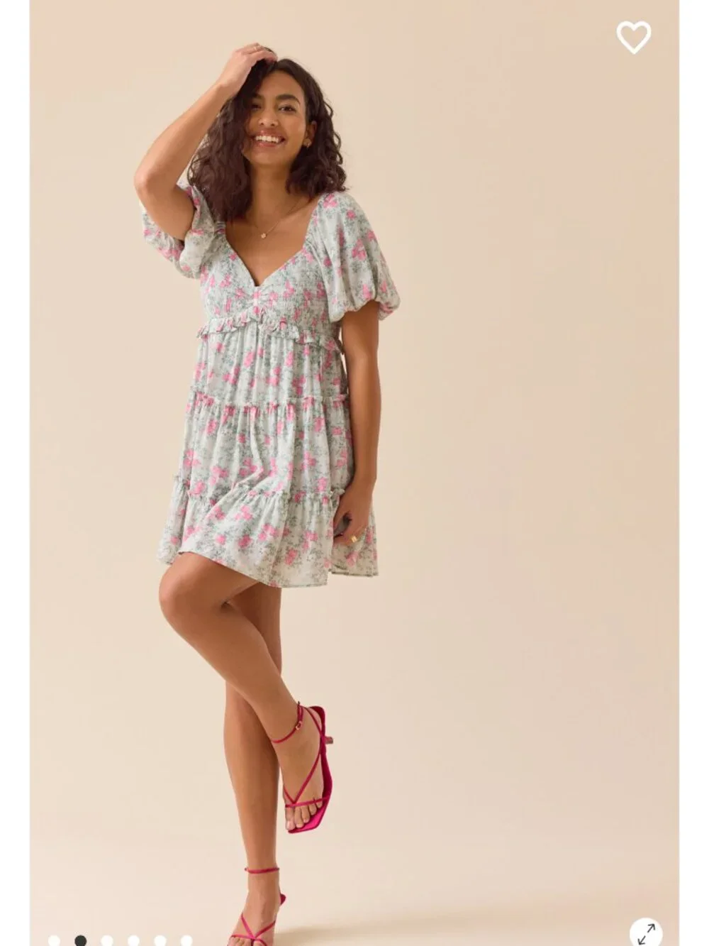 Lunya Puff Sleeve Altar'd State Dress Floral Dress NWT - Picture 2 of 6